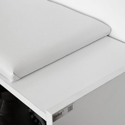 Rootz Shoe Bench with Shoe Rack - Shoe Tipper - Shoe Cabinet - Padded Seat - Space Saving - Rubber Feet for Stability - W60 x D30 x H48 cm
