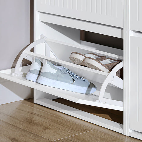 Rootz Shoe Storage Organizer Cabinet - Shoe Rack - Shoe Holder - Adjustable Shelves - MDF Material - 61cm x 120cm x 26cm