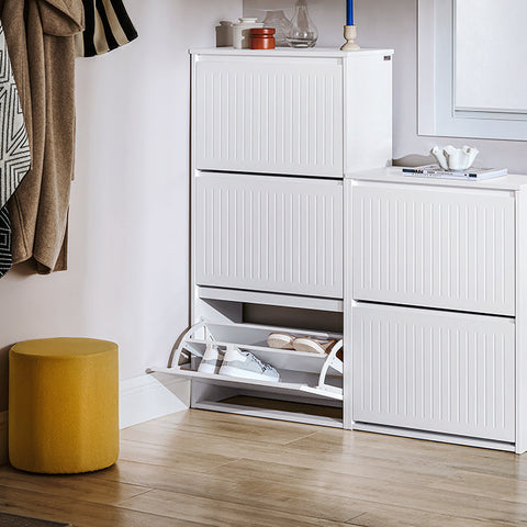 Rootz Shoe Storage Organizer Cabinet - Shoe Rack - Shoe Holder - Adjustable Shelves - MDF Material - 61cm x 120cm x 26cm