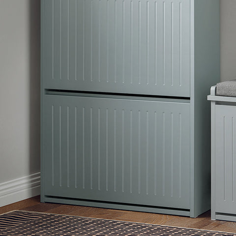 Rootz Shoe Cabinet with 2 Flaps and 1 Drawer - Shoe Tipper - Shoe Rack - Versatile Storage - Easy Assembly - Space-Saving Design - 61cm x 100cm x 26cm