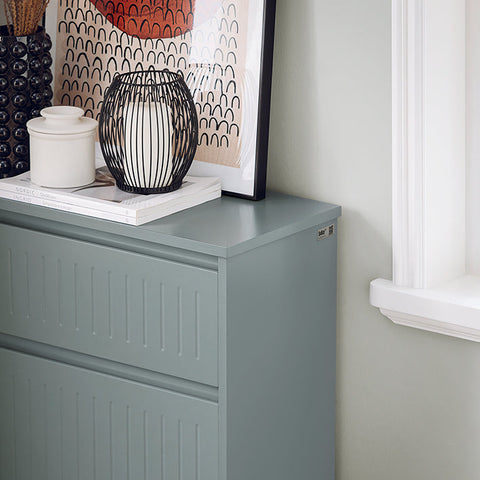 Rootz Shoe Cabinet with 2 Flaps and 1 Drawer - Shoe Tipper - Shoe Rack - Versatile Storage - Easy Assembly - Space-Saving Design - 61cm x 100cm x 26cm