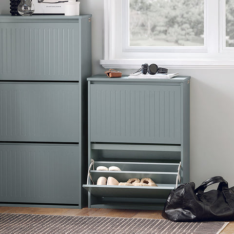 Rootz Adjustable Shoe Cabinet - Shoe Tipper - Shoe Rack - Versatile Storage - Adjustable Compartments - Easy Assembly - 61cm x 81cm x 26cm