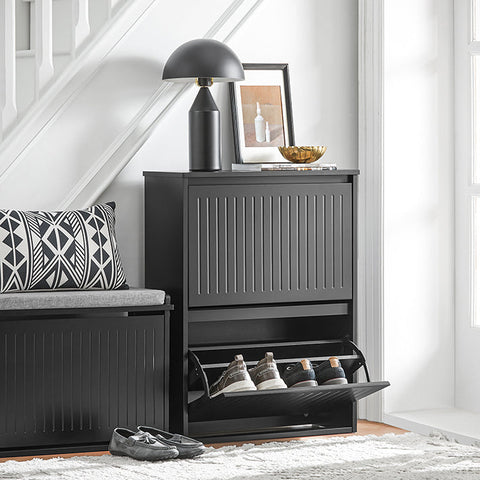 Rootz Shoe Tipper Cabinet - Shoe Rack - Shoe Organizer - Adjustable Shelves - Versatile Storage - Easy Assembly - 61cm x 81cm x 26cm