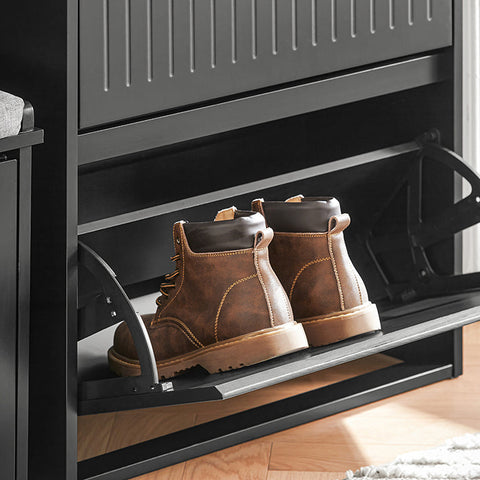 Rootz Shoe Tipper Cabinet - Shoe Rack - Shoe Organizer - Adjustable Shelves - Versatile Storage - Easy Assembly - 61cm x 81cm x 26cm