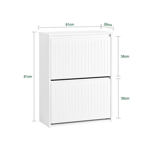 Rootz Adjustable Shoe Cabinet - Shoe Tipper - Shoe Rack - Versatile Storage - Adjustable Compartments - MDF Construction - 61cm x 81cm x 26cm