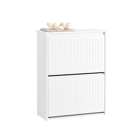 Rootz Adjustable Shoe Cabinet - Shoe Tipper - Shoe Rack - Versatile Storage - Adjustable Compartments - MDF Construction - 61cm x 81cm x 26cm