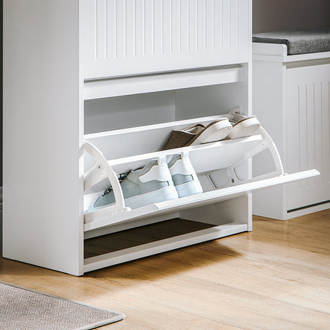 Rootz Shoe Tipper Cabinet - Shoe Rack - Shoe Storage Organizer - Versatile Storage - Easy Assembly - Durable MDF Material - 61cm x 100cm x 26cm
