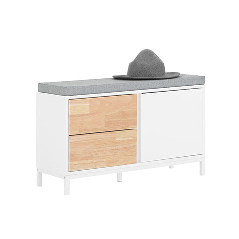 Rootz Shoe Bench - Storage Bench - Entryway Organizer - Comfortable Seating - MDF, Wood & Metal - 80x51x30cm