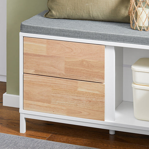 Rootz Shoe Bench - Storage Bench - Entryway Organizer - Comfortable Seating - MDF, Wood & Metal - 80x51x30cm