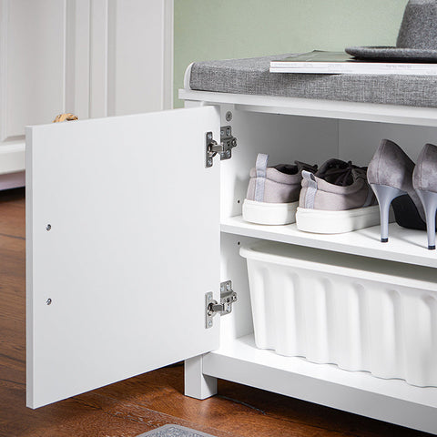 Rootz Shoe Storage Bench - Shoe Rack - Organizer - Comfortable Cushion - 110x45x40cm