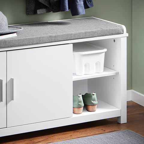Rootz Shoe Storage Bench - Shoe Rack - Organizer - Comfortable Cushion - 110x45x40cm
