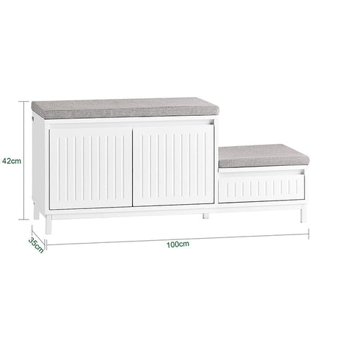 Rootz Shoe Bench - Shoe Tipper - Footwear Organizer - Max 181kg - MDF - 100x42x35cm - Ample Storage & Child-Friendly Design
