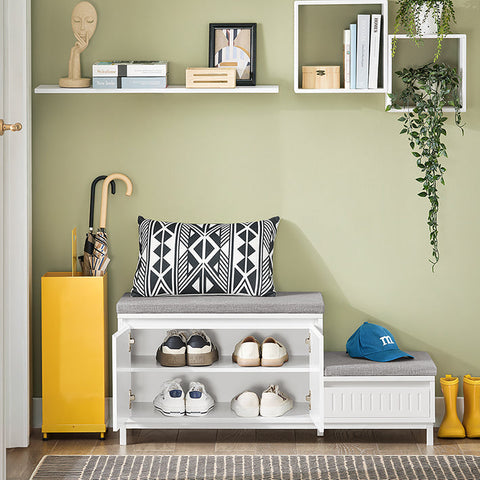 Rootz Shoe Bench - Shoe Tipper - Footwear Organizer - Max 181kg - MDF - 100x42x35cm - Ample Storage & Child-Friendly Design