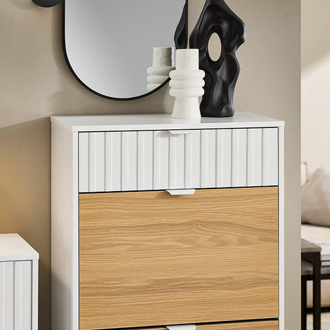 Rootz Shoe Storage Cabinet - Shoe Organizer - Footwear Shelving - MDF & Metal Stability - 60x110x35cm