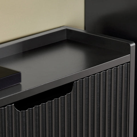 Rootz Shoe Cabinet Organizer - Shoe Shelf - Footwear Storage - Space-Saving - 50x130x19cm - Ideal for Entrances - MDF/Metal - Black