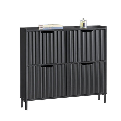 Rootz Shoe Tipper Storage Cabinet - Shoe Organizer - Shoe Rack - Extra Stability - 100x91x19cm