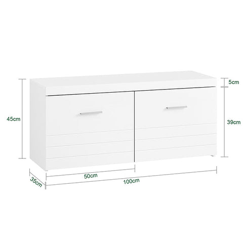 Rootz Shoe Storage Bench - Shoe Organizer - Shoe Rack - Adjustable Compartments - 100x45x35cm - Protects Floors