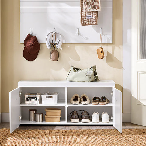 Rootz Shoe Storage Bench - Shoe Organizer - Shoe Rack - Adjustable Compartments - 100x45x35cm - Protects Floors