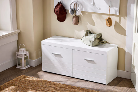 Rootz Shoe Storage Bench - Shoe Organizer - Shoe Rack - Adjustable Compartments - 100x45x35cm - Protects Floors