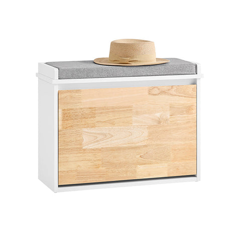 Rootz Entryway Shoe Cabinet - Shoe Organizer - Shoe Storage - Comfort Seating - MDF & Rubber Wood - 61x47x26cm