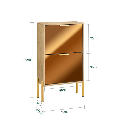 Rootz Shoe Tipper Closet - Shoe Storage Unit - Footwear Organizer - Stability & Unique Design - 55x90x24cm