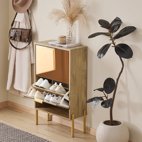 Rootz Shoe Tipper Closet - Shoe Storage Unit - Footwear Organizer - Stability & Unique Design - 55x90x24cm