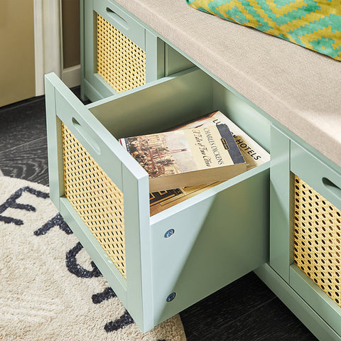 Rootz Shoe Storage Bench - Entryway Organizer - Shoe Cabinet - Padded Seat Comfort - 90x45x35cm