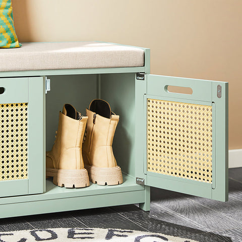 Rootz Shoe Storage Bench - Entryway Organizer - Shoe Cabinet - Padded Seat Comfort - 90x45x35cm
