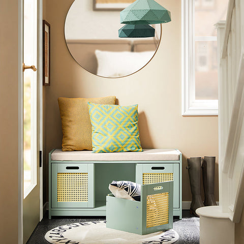 Rootz Shoe Storage Bench - Entryway Organizer - Shoe Cabinet - Padded Seat Comfort - 90x45x35cm