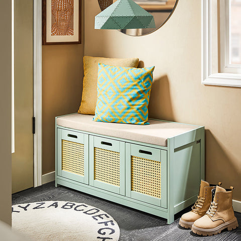 Rootz Shoe Storage Bench - Entryway Organizer - Shoe Cabinet - Padded Seat Comfort - 90x45x35cm