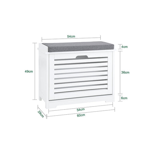 Rootz Shoe Cabinet - Shoe Organizer - Entryway Storage - Comfort Seat Cushion - MDF (E1) - 60x49x29cm