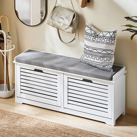 Rootz Shoe Cabinet - Storage Organizer - Entryway Bench - Seat Cushion Included - 60x49x29cm