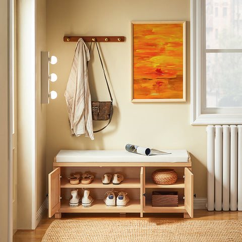 Rootz Hallway Bench - Shoe Storage Bench - Entryway Bench - Soft Padded Seat for Comfort - 104cm x 47cm x 35cm - Up to 3 Colours