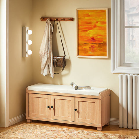 Rootz Hallway Bench - Shoe Storage Bench - Entryway Bench - Soft Padded Seat for Comfort - 104cm x 47cm x 35cm - Up to 3 Colours