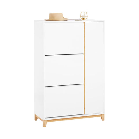 Rootz 3 Compartment Shoe Cabinet - Storage Organizer - Shoe Rack - Dust-Free Access - 59cm x 115cm x 40cm