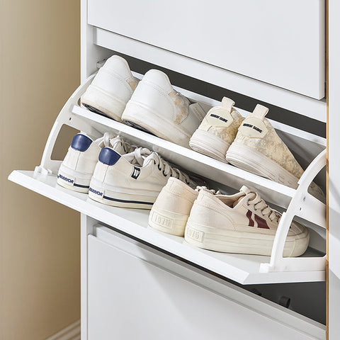 Rootz 3 Compartment Shoe Cabinet - Storage Organizer - Shoe Rack - Dust-Free Access - 59cm x 115cm x 40cm