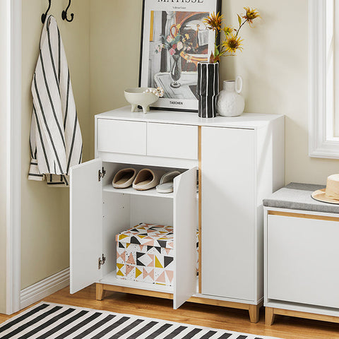 Rootz Modern Shoe Cabinet - Storage Unit - Space Saver - Compact & Adjustable - 80cm x 85cm x 34cm