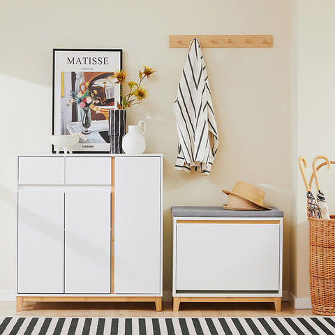 Rootz Modern Shoe Cabinet - Storage Unit - Space Saver - Compact & Adjustable - 80cm x 85cm x 34cm