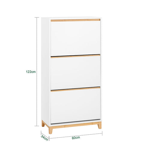 Rootz Modern Shoe Cabinet - Shoe Organizer - Folding Shoe Storage - Space Efficient - 60cm x 122cm x 34cm