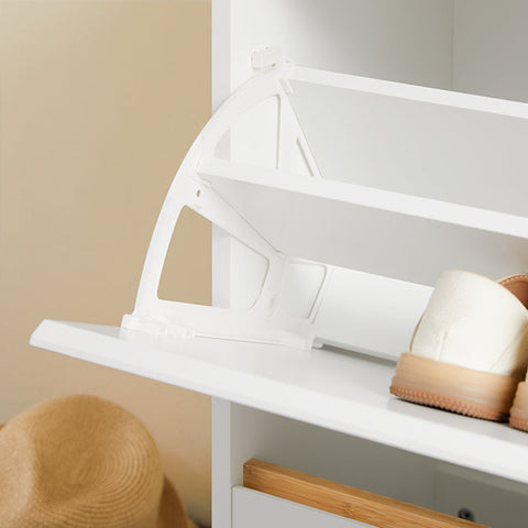 Rootz Modern Shoe Cabinet - Shoe Organizer - Folding Shoe Storage - Space Efficient - 60cm x 122cm x 34cm