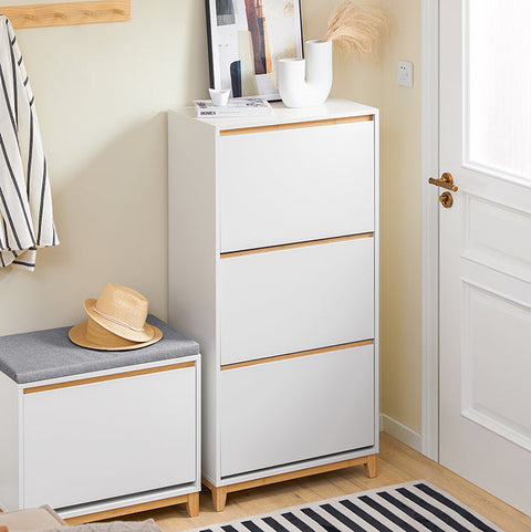 Rootz Modern Shoe Cabinet - Shoe Organizer - Folding Shoe Storage - Space Efficient - 60cm x 122cm x 34cm