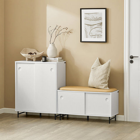 Rootz Modern Sideboard - Shoe Cabinet - Storage Dresser - MDF & Metal Build - Adjustable Shelves - Versatile Use - 70cm x 87cm x 37cm