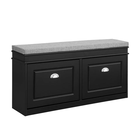 Rootz Shoe Bench with Storage - Shoe Rack - Entryway Bench - FSC Certified - Space-Saving Design - Comfortable Seating - 104cm x 52cm x 24cm - Available in Black or White