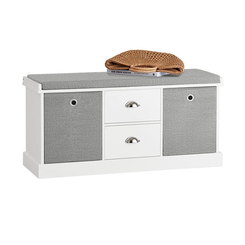 Rootz Shoe Storage Bench - Entryway Organizer - Shoe Rack - Comfortable Seating - Removable Baskets - Durable MDF Construction - 100cm x 50cm x 35cm
