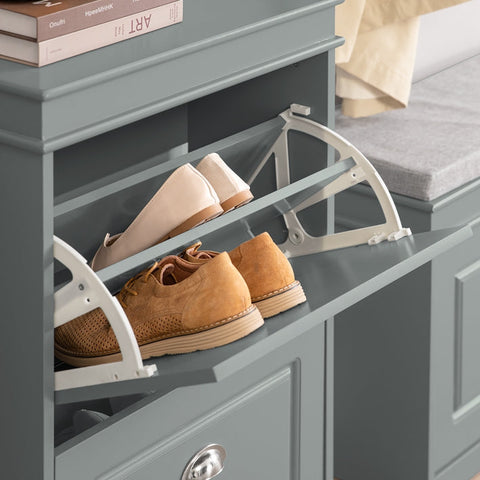 Rootz Shoe Cabinet with 2 Flaps - Shoe Tipper - Shoe Organizer - FSC Certified - Wall Attachable - 100% Recyclable Packaging - 53cm x 82cm x 24cm