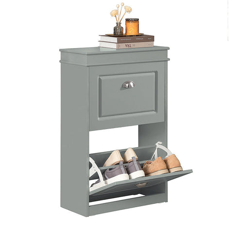 Rootz Shoe Cabinet with 2 Flaps - Shoe Tipper - Shoe Organizer - FSC Certified - Wall Attachable - 100% Recyclable Packaging - 53cm x 82cm x 24cm