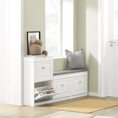 Rootz Shoe Cabinet with 2 Flaps - Shoe Tipper - Shoe Dresser - FSC Certified - Wall Attachable - 100% Recyclable Packaging - 54cm x 83cm x 24cm