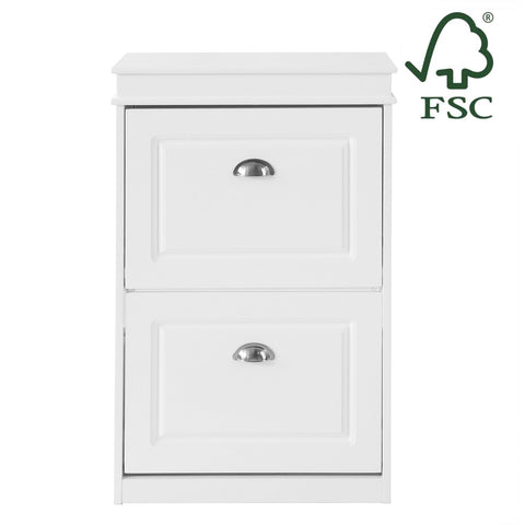 Rootz Shoe Cabinet with 2 Flaps - Shoe Tipper - Shoe Dresser - FSC Certified - Wall Attachable - 100% Recyclable Packaging - 54cm x 83cm x 24cm