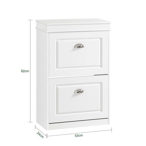 Rootz Shoe Cabinet with 2 Flaps - Shoe Tipper - Shoe Dresser - FSC Certified - Wall Attachable - 100% Recyclable Packaging - 54cm x 83cm x 24cm
