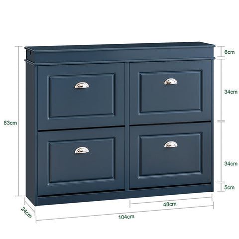 Rootz Shoe Storage Cabinet - Shoe Organizer, Shoe Rack - Eco-friendly, FSC Certified - 104cm x 83cm x 24cm - Perfect for Entryways